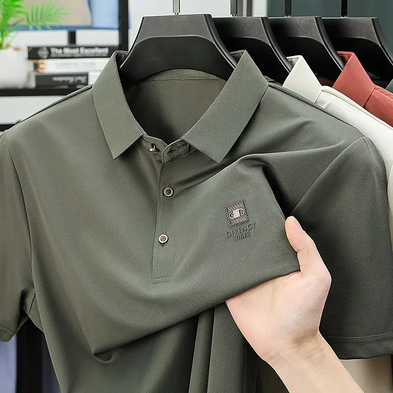 New Men's Business Casual Short Sleeved Shirt with Badge Solid Color Polo Shirt Fashionable Breathable Comfortable Versatile Top
New Men's Business Casual Short Sleeved Shirt with Badge Solid Color Polo Shirt Fashionable Breathable Comfortable Versatile Top