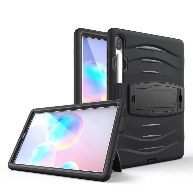 Shockproof PC + Silicone Tablet Combo Case with Kickstand and Pen Slot for Samsung Galaxy Tab S6 SM-T860/T865 - Black
Shockproof PC + Silicone Tablet Combo Case with Kickstand and Pen Slot for Samsung Galaxy Tab S6 SM-T860/T865 - Black