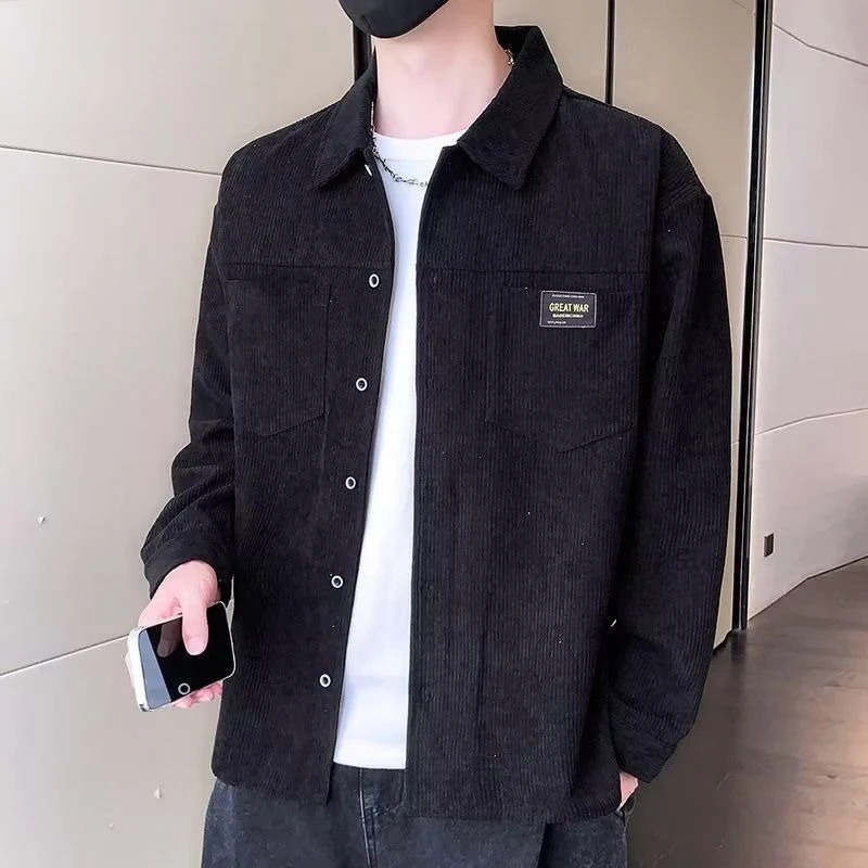 Corduroy Men's Jacket for Spring Autumn Military Workwear Collared Jacket Short Oversized for Men
Corduroy Men's Jacket for Spring Autumn Military Workwear Collared Jacket Short Oversized for Men