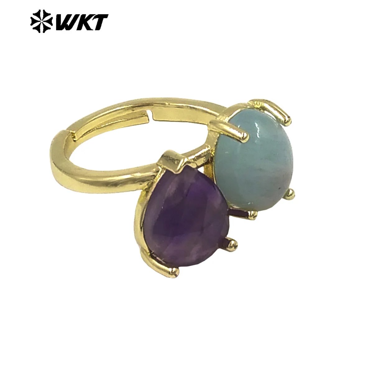 WT-R589 Классический элегантный дизайн, позолоченные гальванические кольца с двойными натуральными драгоценными камнями, женские повседневные модные ювелирные изделия
WT-R589 Классический элегантный дизайн, позолоченные гальванические кольца с двойными натуральными драгоценными камнями, женские повседневные модные ювелирные изделия