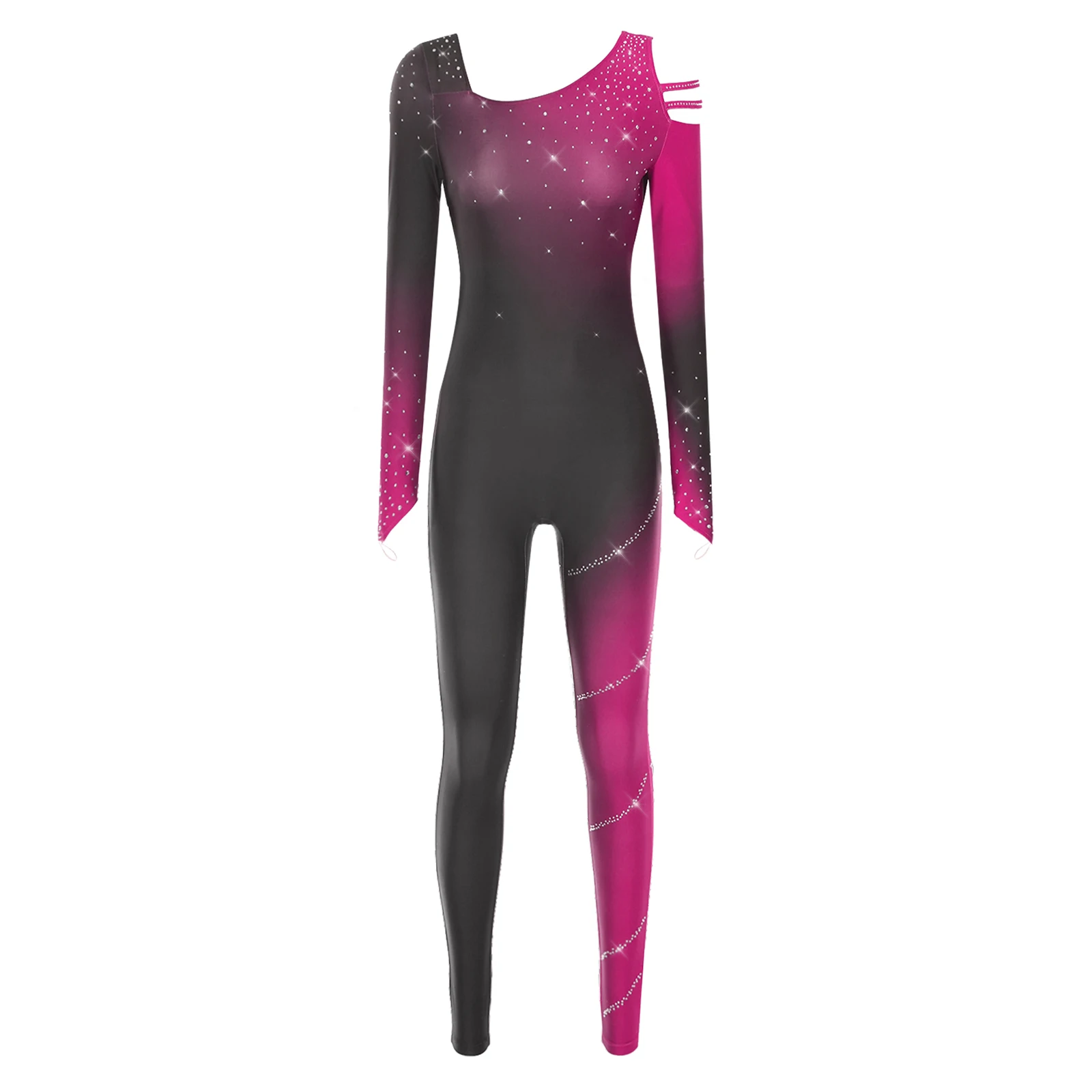 Womens Gradient Color Block Glittery Rhinestone Jumpsuit Jazz Dance Bodysuit Gymnastics Figure Skating Performance Costume
Womens Gradient Color Block Glittery Rhinestone Jumpsuit Jazz Dance Bodysuit Gymnastics Figure Skating Performance Costume