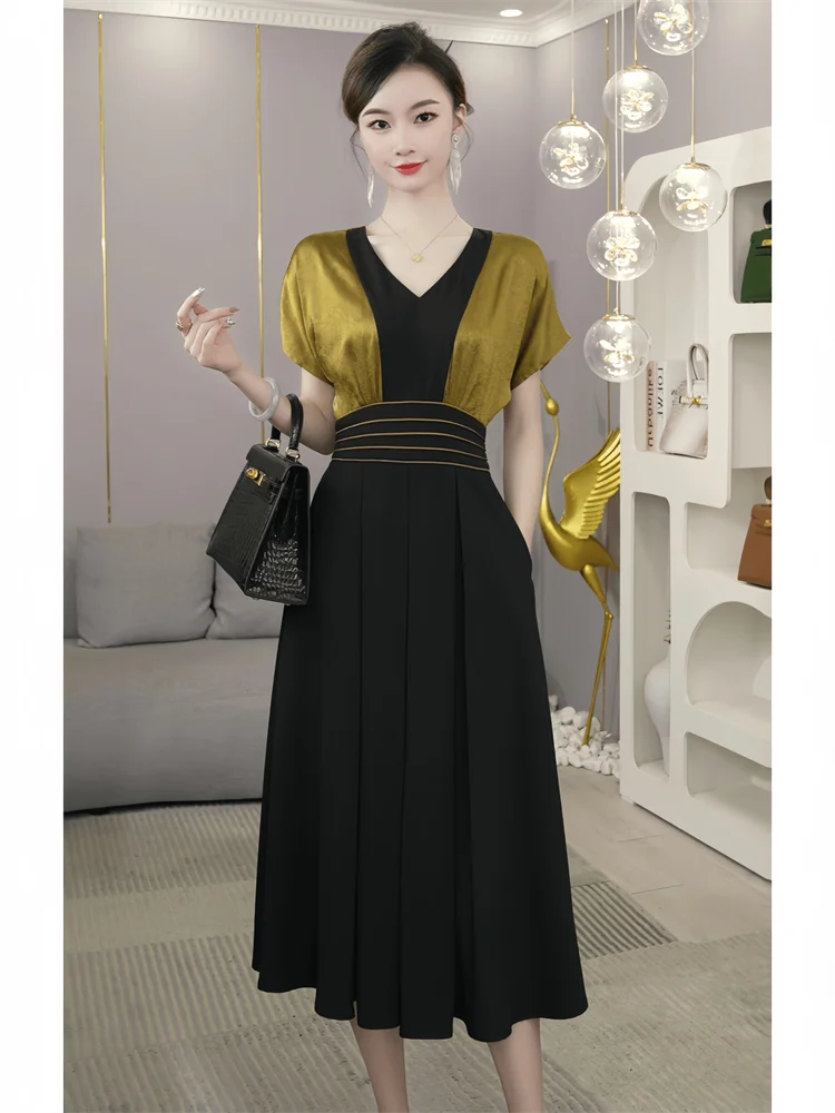 2024 New Summer Luxury Slimming Spliced Simple Ele Dr Vintage Sle mid Sve Polyester Fiber Q24-C264
2024 New Summer Luxury Slimming Spliced Simple Ele Dr Vintage Sle mid Sve Polyester Fiber Q24-C264