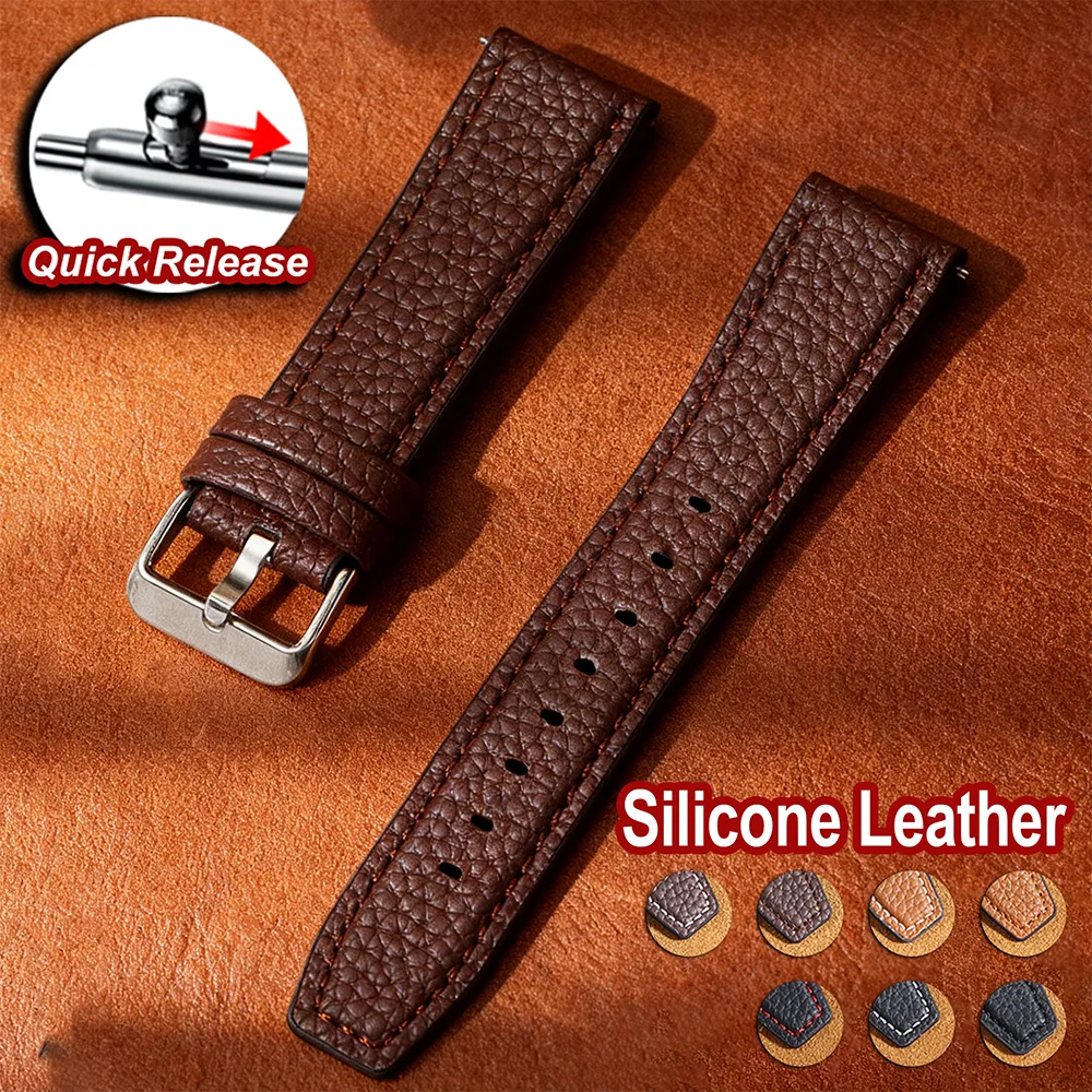 Universal Lychee Pattern Silicone Leather Watch Band Quick Release Bracelet 18mm 20mm 22mm Replacement Wrist Straps Watchbands
Universal Lychee Pattern Silicone Leather Watch Band Quick Release Bracelet 18mm 20mm 22mm Replacement Wrist Straps Watchbands