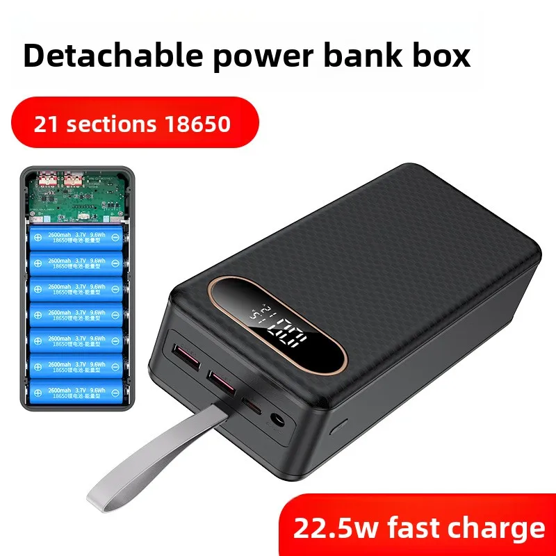 DIY 21*18650 Battery Storage Box 22.5W Fast Charging Mobile Power Bank Case Dual USB Type C DC Charger for iPhone With LED Light
DIY 21*18650 Battery Storage Box 22.5W Fast Charging Mobile Power Bank Case Dual USB Type C DC Charger for iPhone With LED Light