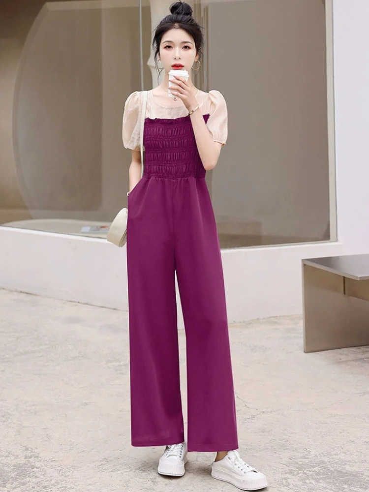 Женский летний комбинезон 2026 в корейском стиле с завышенной талией, утягивающий, с широкими штанинами, повседневный модный цельный наряд
Женский летний комбинезон 2026 в корейском стиле с завышенной талией, утягивающий, с широкими штанинами, повседневный модный цельный наряд