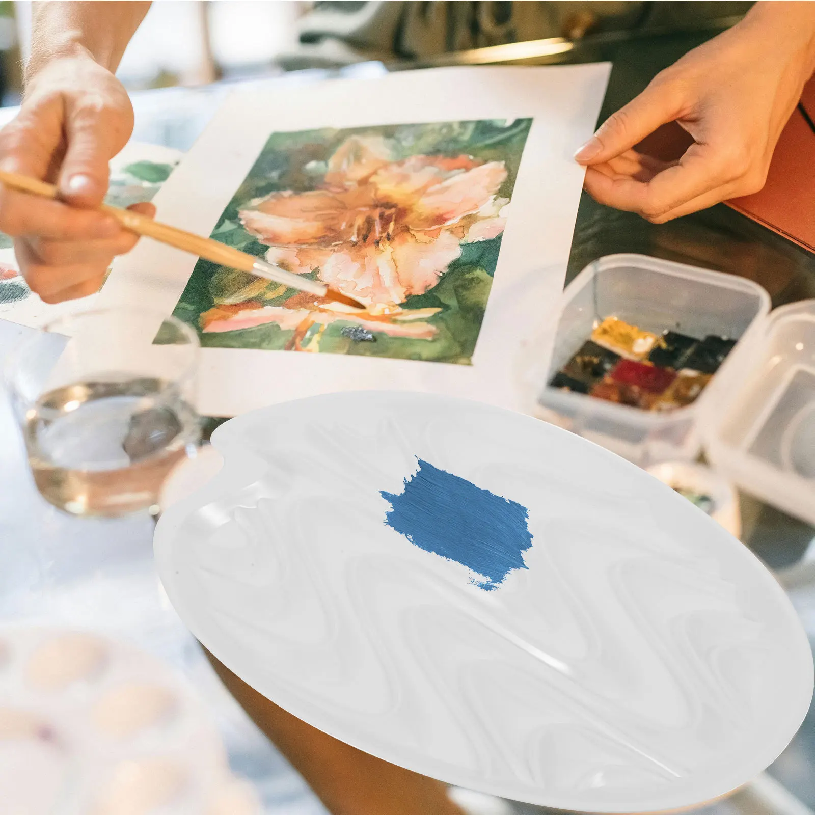 Compact Lightweight Watercolor Palette Sturdy Durable Practical Long Life Gift Chinese Painting Calligraphy Artists 
Compact Lightweight Watercolor Palette Sturdy Durable Practical Long Life Gift Chinese Painting Calligraphy Artists