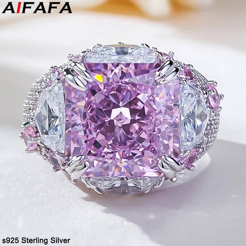 Square Pink High Carbon Diamond Rings Luxury Stunning s925 Silver 12*12mm 5A Grade Full Gemstone Women Finger Ring Fine Jewelry
Square Pink High Carbon Diamond Rings Luxury Stunning s925 Silver 12*12mm 5A Grade Full Gemstone Women Finger Ring Fine Jewelry
