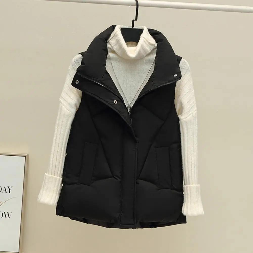 Women Polyester Vest Thickened Padded Women's Winter Vest Coat Warm Stand Collar Waistcoat with Zipper Closure Pockets Thick
Women Polyester Vest Thickened Padded Women's Winter Vest Coat Warm Stand Collar Waistcoat with Zipper Closure Pockets Thick