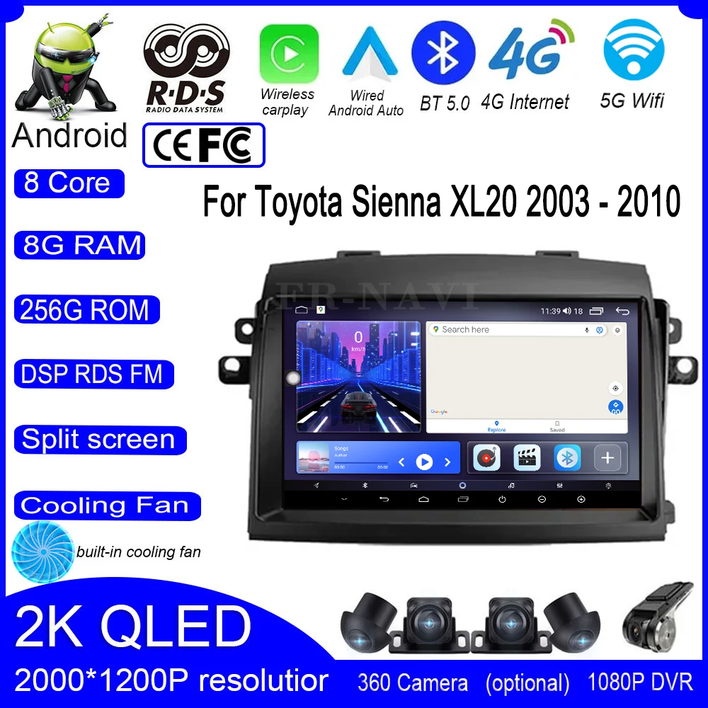 9 lnch For Toyota Sienna XL20 2003 - 2010 Android 14 DSP QLED Car Radio Multimedia Stereo Player WiFi GPS Navigation Carplay
9 lnch For Toyota Sienna XL20 2003 - 2010 Android 14 DSP QLED Car Radio Multimedia Stereo Player WiFi GPS Navigation Carplay