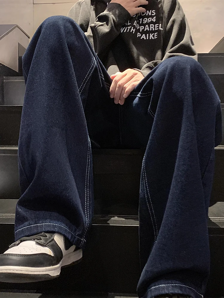 Deep Blue Straight Leg Men's Jeans Casual Loose Wide Leg Pants Trendy Brand Cool Street Sle Jeans Autumn Faion
Deep Blue Straight Leg Men's Jeans Casual Loose Wide Leg Pants Trendy Brand Cool Street Sle Jeans Autumn Faion