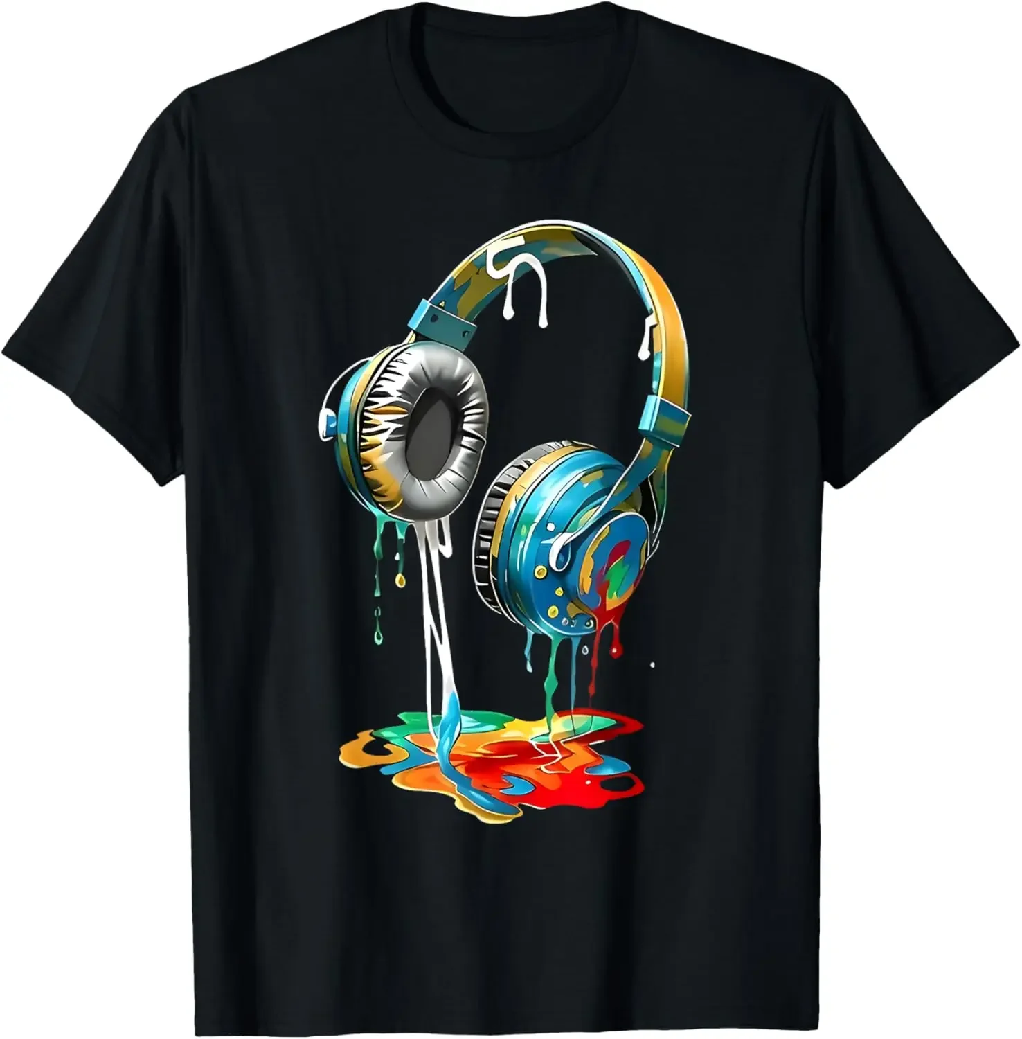Colorful Dripping Headphones Graphic Tee Men Round Neck Short Sleeve Music Lover DJ T-Shirt
Colorful Dripping Headphones Graphic Tee Men Round Neck Short Sleeve Music Lover DJ T-Shirt