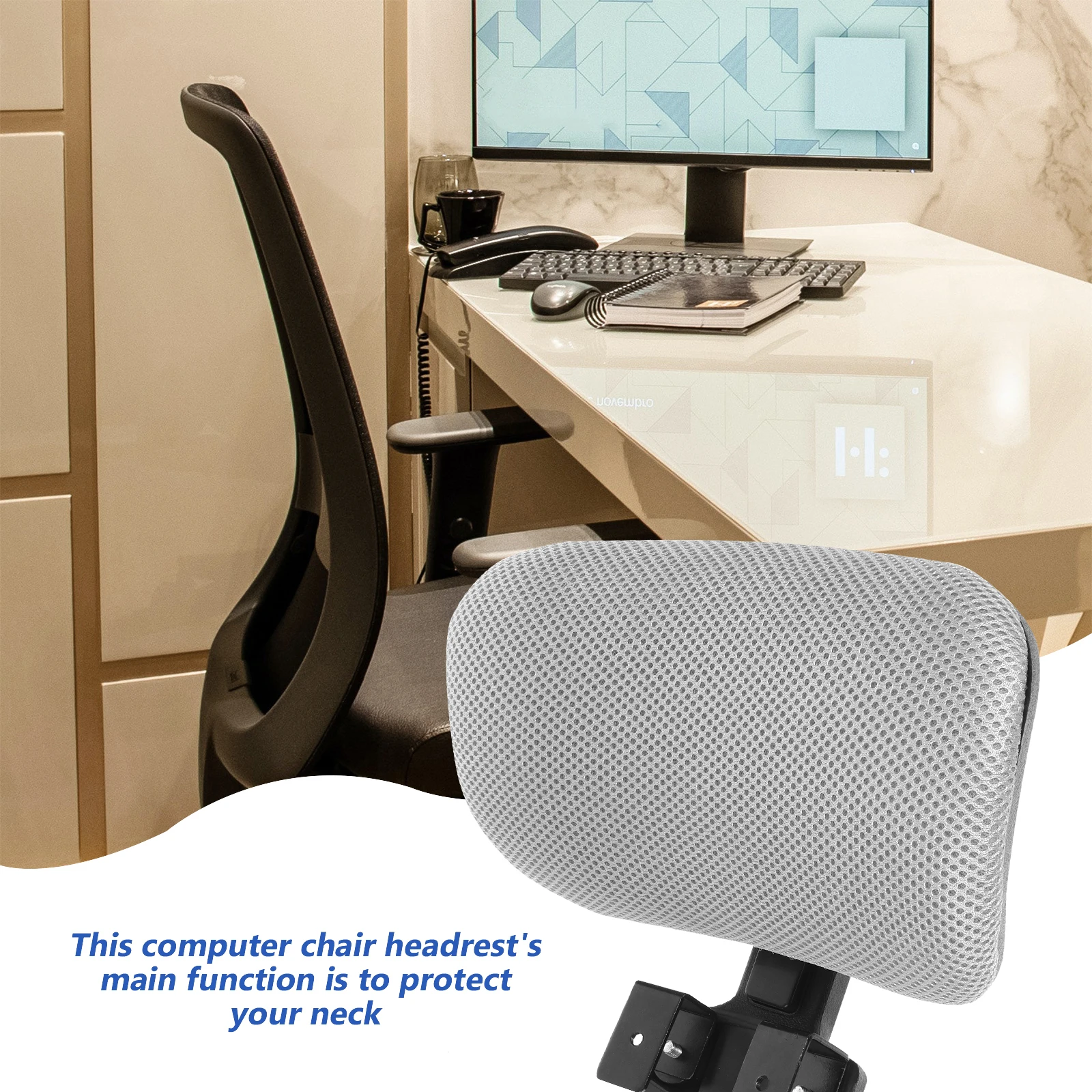 Headrest Heightener for Computer Chair Office Extender 2.6cm Thick Black Clips Adjustable Pillow Ergonomic Neck Support 
Headrest Heightener for Computer Chair Office Extender 2.6cm Thick Black Clips Adjustable Pillow Ergonomic Neck Support