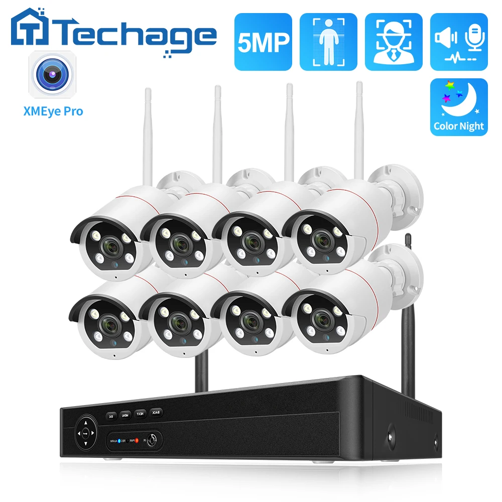 Techage 8CH 5MP беспроводная система безопасности обнаружения человеческого лица аудио рекордер Vision видеонаблюдение защита ко
Techage 8CH 5MP беспроводная система безопасности обнаружения человеческого лица аудио рекордер Vision видеонаблюдение защита ко