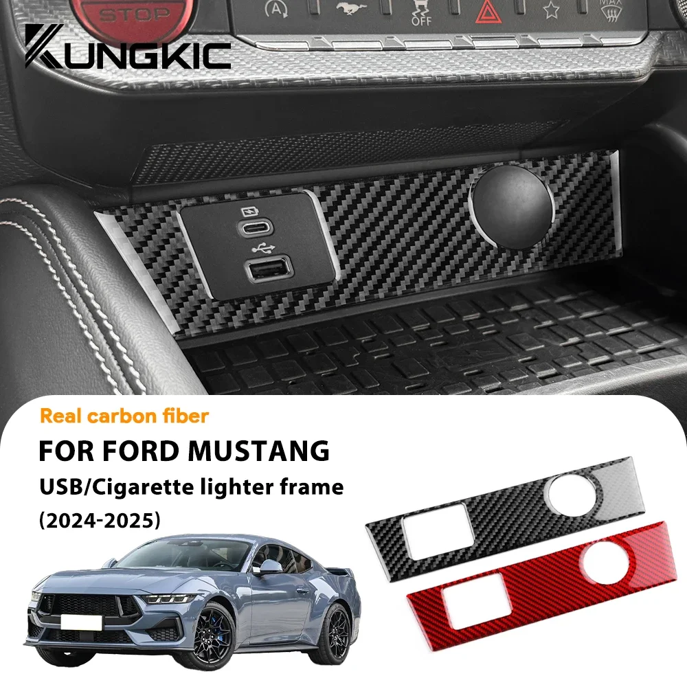 Car USB Cigarette Lighter Panel Real Soft Carbon Fiber Sticker for Ford Mustang GT 2024 2025 LHD RHD Interior Trim Accessories
Car USB Cigarette Lighter Panel Real Soft Carbon Fiber Sticker for Ford Mustang GT 2024 2025 LHD RHD Interior Trim Accessories