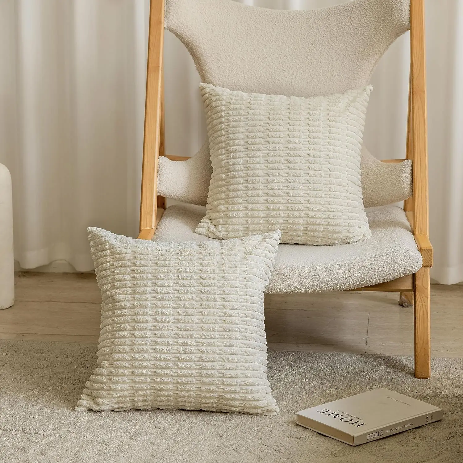 Pillow Covers 24X24 White Decorative Corduroy Striped Euro Pillow Shams Soft French Cream Plush Pillow Cases For Sofa Bedroom
Pillow Covers 24X24 White Decorative Corduroy Striped Euro Pillow Shams Soft French Cream Plush Pillow Cases For Sofa Bedroom
