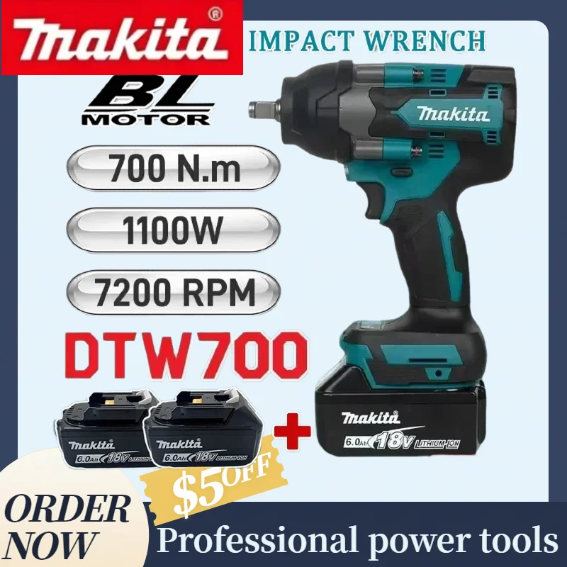 Makita DTW700 18V Cordless Brushless Torque Wrench Portable Electric Screwdriver Impact Drill Power Tool Free Delivery
Makita DTW700 18V Cordless Brushless Torque Wrench Portable Electric Screwdriver Impact Drill Power Tool Free Delivery