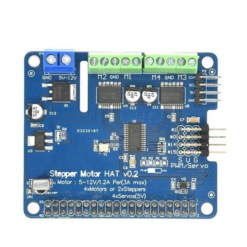 Stepper Motor HAT V0.2+Robot Expansion Board Stepper/Motor/Servo For Raspberry Pi 3B/3B+
Stepper Motor HAT V0.2+Robot Expansion Board Stepper/Motor/Servo For Raspberry Pi 3B/3B+