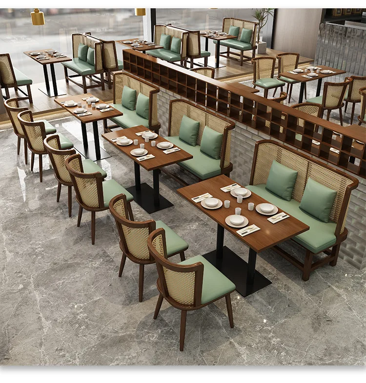 Restaurant rattan table and chair combination Chinese tea house restaurant catering booth sofa restaurant dining tabl
Restaurant rattan table and chair combination Chinese tea house restaurant catering booth sofa restaurant dining tabl
