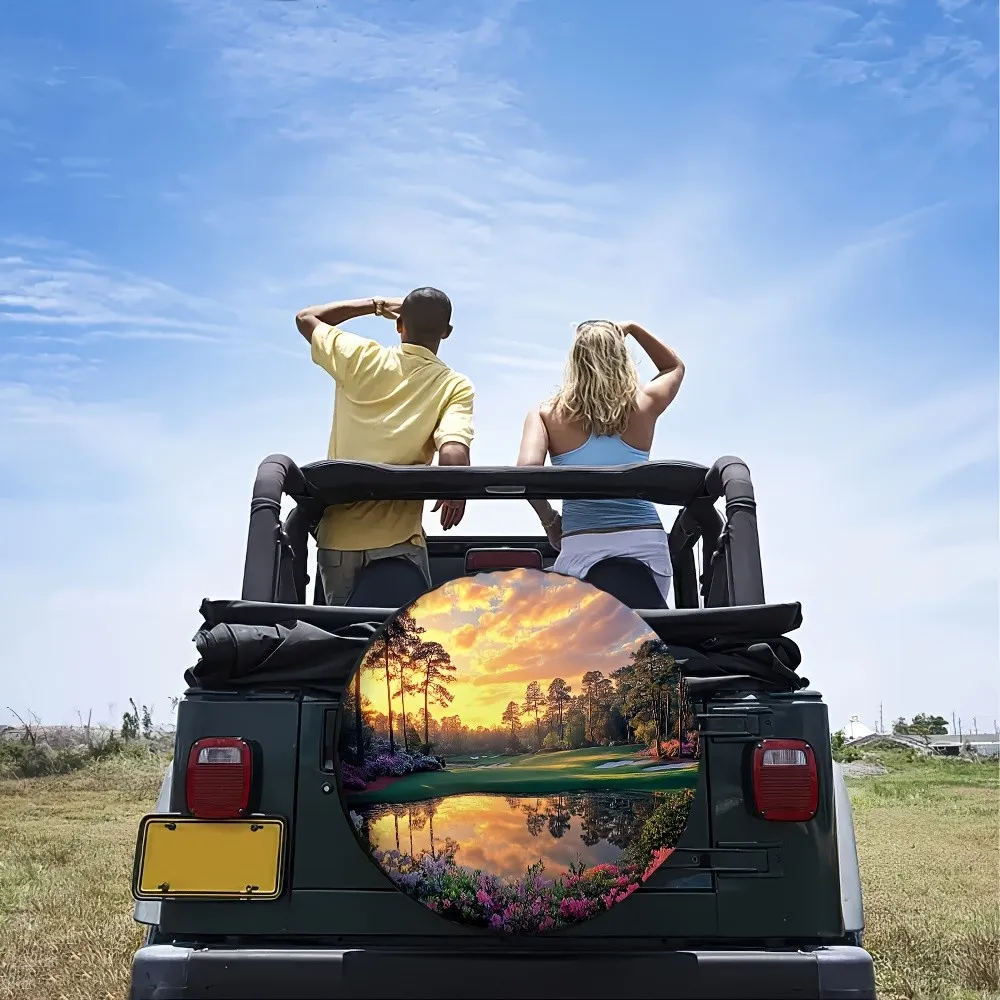 Golf Course Sunset Tire Cover Polyester Spare Wheel Protector for SUV Truck Outdoor Accessory
Golf Course Sunset Tire Cover Polyester Spare Wheel Protector for SUV Truck Outdoor Accessory