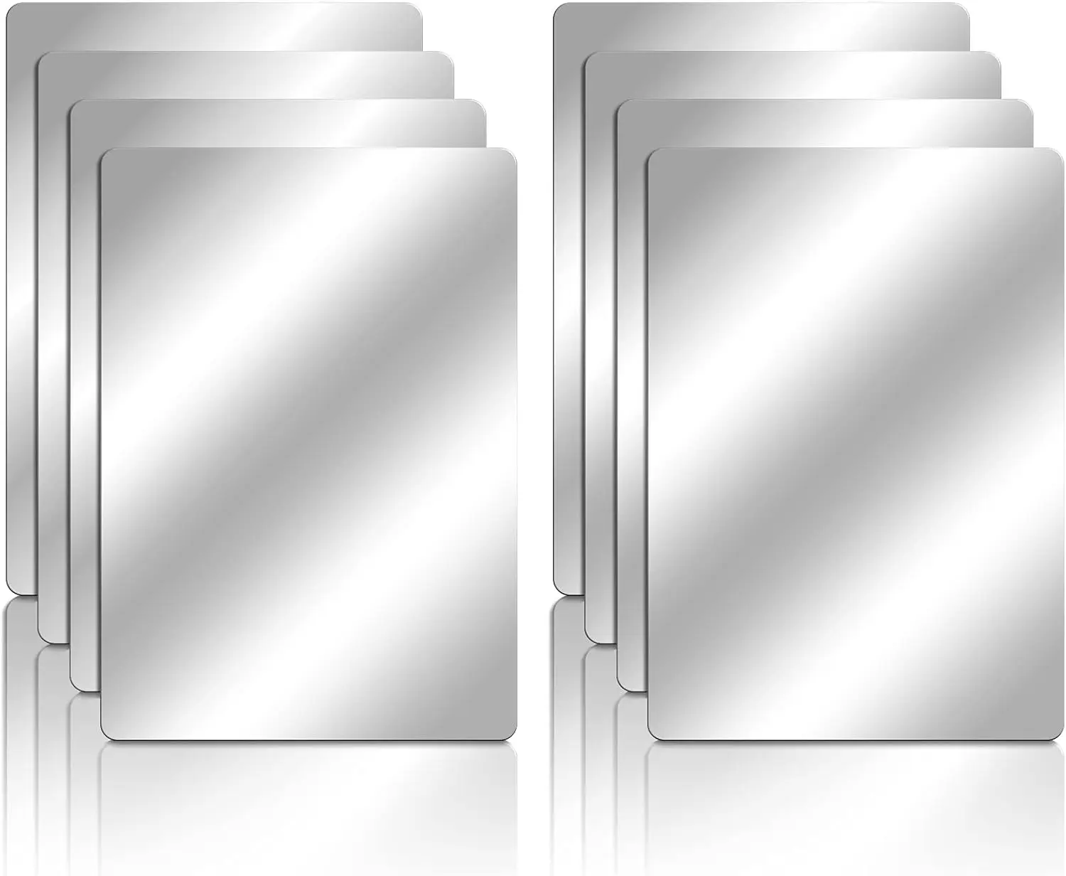 8-Piece Shatterproof Plastic Mirror Tiles, 4x6 Inch with Soft Corners & Protective Film for Crafts, Bathroom Decor
8-Piece Shatterproof Plastic Mirror Tiles, 4x6 Inch with Soft Corners & Protective Film for Crafts, Bathroom Decor