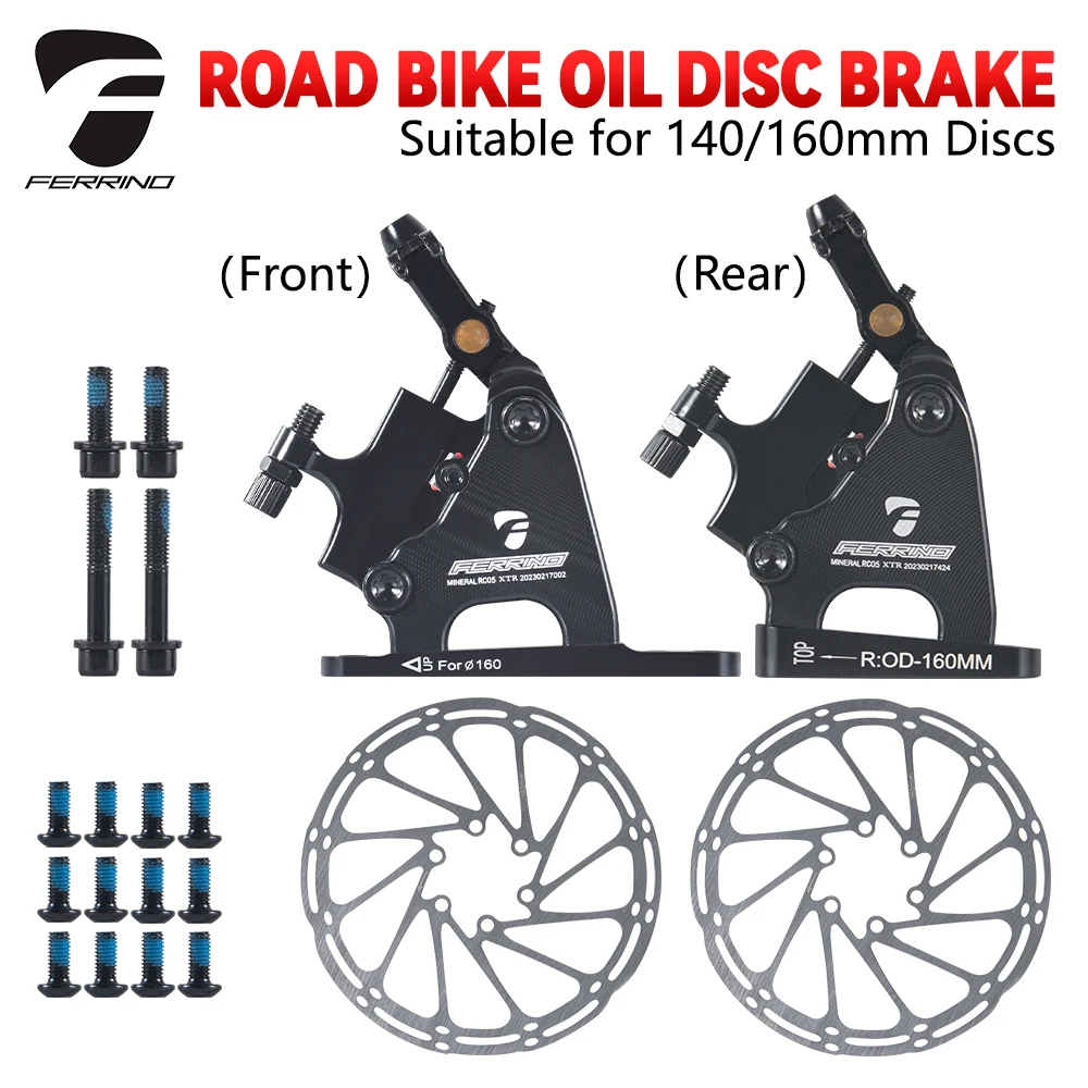 FREEINO Road Bike Brakes Oil Disc Brake Line Pull Flat Mount Front Rear 140/160mm Rotor Aluminum Alloy Caliper For Road Bicycle
FREEINO Road Bike Brakes Oil Disc Brake Line Pull Flat Mount Front Rear 140/160mm Rotor Aluminum Alloy Caliper For Road Bicycle