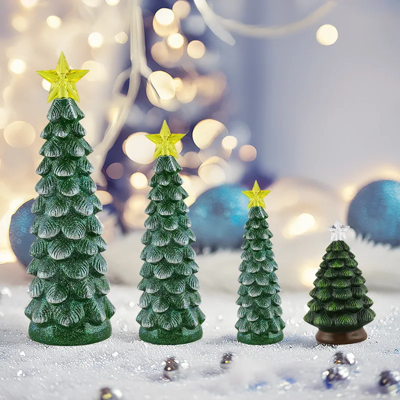 Resin craft glowing Christmas tree. Gold silver green Christmas resin decoration. Holiday decoration gift
Resin craft glowing Christmas tree. Gold silver green Christmas resin decoration. Holiday decoration gift