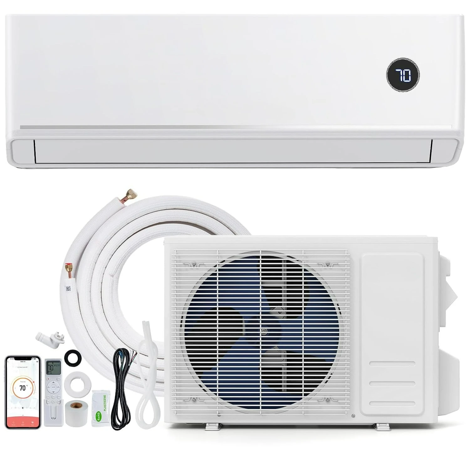12000 BTU Mini Split Air Conditioner & Heater | 115V 18.1 SEER2 Wifi Enabled Inverter Ductless AC & 1 Ton Heat Pump, Custom
12000 BTU Mini Split Air Conditioner & Heater | 115V 18.1 SEER2 Wifi Enabled Inverter Ductless AC & 1 Ton Heat Pump, Custom