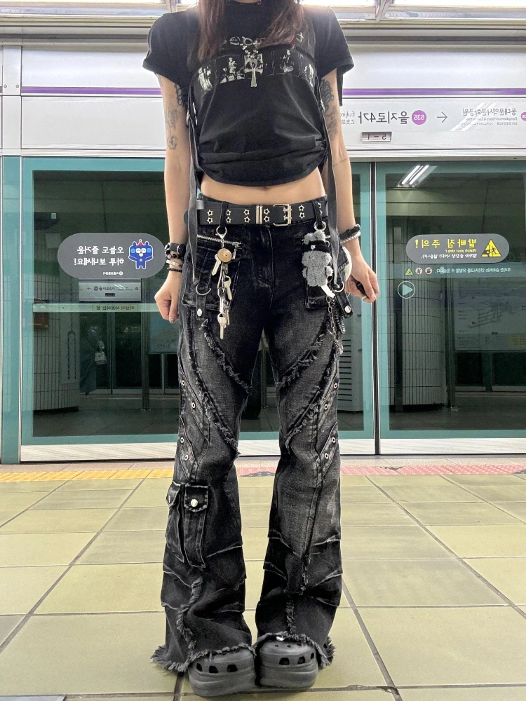 American Street Heavy Duty Frayed Pocket Workwear Denim Jeans Unisex Punk Chic Micro Flared Long Trousers Trendy Casual Jeans
American Street Heavy Duty Frayed Pocket Workwear Denim Jeans Unisex Punk Chic Micro Flared Long Trousers Trendy Casual Jeans