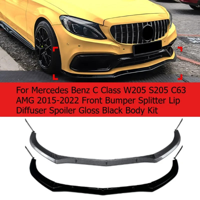 For Mercedes Benz C Class W205 S205 C63 AMG 2015-2022 Front Bumper Splitter Lip Diffuser Spoiler Gloss Black Body Kit
For Mercedes Benz C Class W205 S205 C63 AMG 2015-2022 Front Bumper Splitter Lip Diffuser Spoiler Gloss Black Body Kit
