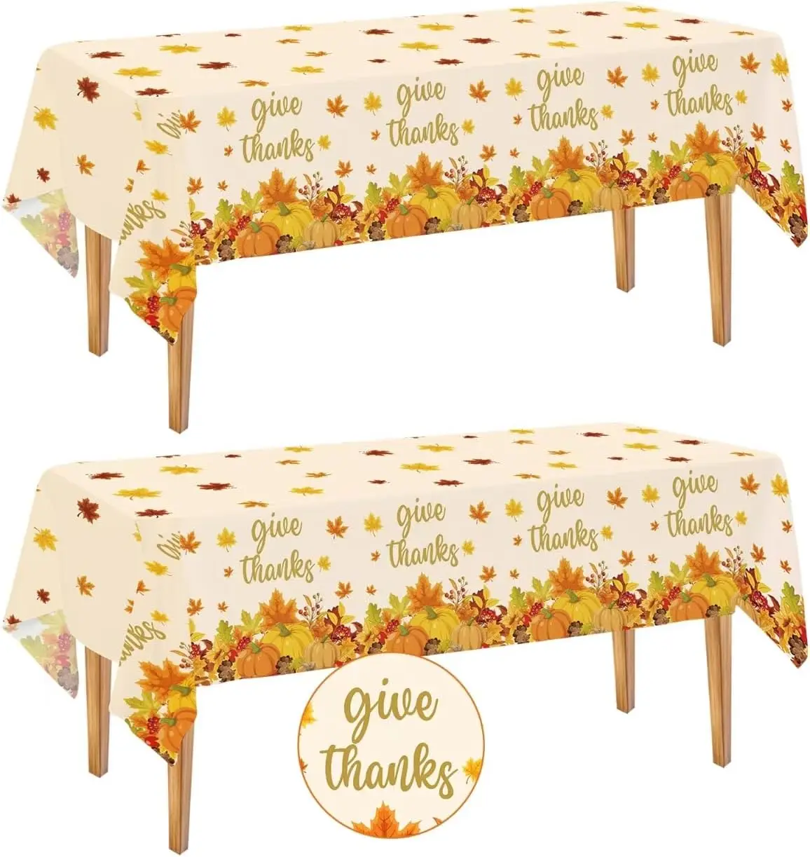 2 Pack Thanksgiving Tablecloth Disposable - Fall Plastic Table Cloth Rectangular, Give Thanks Pumpkin Maple Leaves Waterproof
2 Pack Thanksgiving Tablecloth Disposable - Fall Plastic Table Cloth Rectangular, Give Thanks Pumpkin Maple Leaves Waterproof