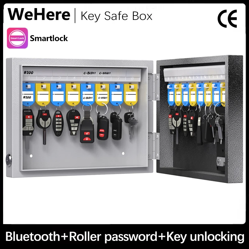 Smart Key Safe Box(16 Keys), Smart Wall Mount Key Cabinet with Key Tags, OTP/APP/Fixed Code Unlock, Security Storage Key Holder
Smart Key Safe Box(16 Keys), Smart Wall Mount Key Cabinet with Key Tags, OTP/APP/Fixed Code Unlock, Security Storage Key Holder