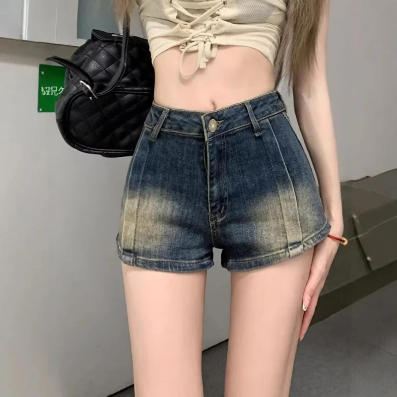 Washed Vintage Denim Shorts For Women, Summer 2026 New Style, American Hot Girl Slim-Fit Stretchy High-Waisted A-Line Hot Pants
Washed Vintage Denim Shorts For Women, Summer 2026 New Style, American Hot Girl Slim-Fit Stretchy High-Waisted A-Line Hot Pants