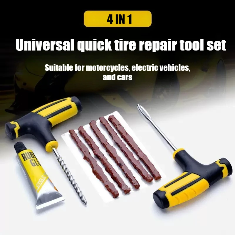 Quick repair tool kit for car tires, emergency vacuum tire repair with rubber strip motorcycle and truck vacuum tire repair tool
Quick repair tool kit for car tires, emergency vacuum tire repair with rubber strip motorcycle and truck vacuum tire repair tool