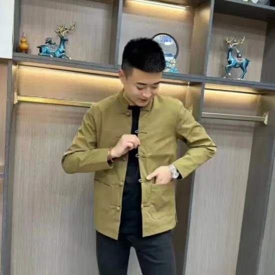 Ele Chinese Sle Men's Jaet Stand Collar Button up Slim Fit Long Sve Spring Autumn Faionable Youth Culture
Ele Chinese Sle Men's Jaet Stand Collar Button up Slim Fit Long Sve Spring Autumn Faionable Youth Culture