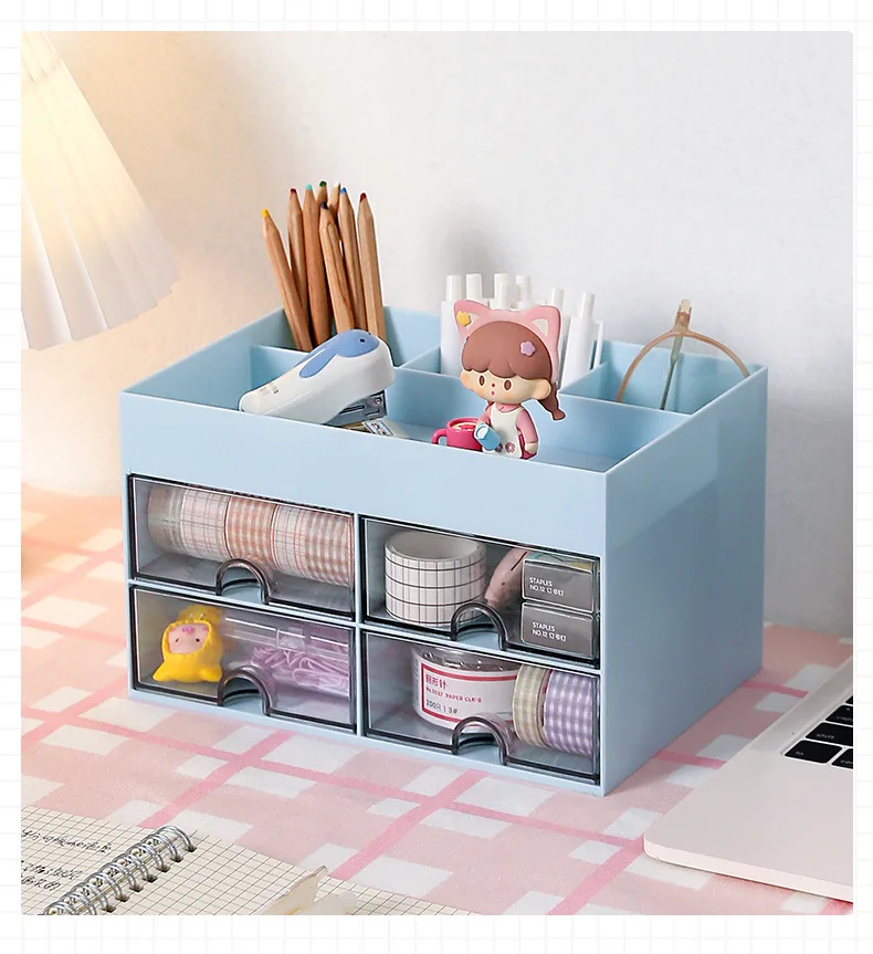 Desktop Cosmetic Storage Box with Drawer Cute Desktop Stationery Storage Organizer Boxes Kawaii Ins Office Home Pen Holder Rack
Desktop Cosmetic Storage Box with Drawer Cute Desktop Stationery Storage Organizer Boxes Kawaii Ins Office Home Pen Holder Rack