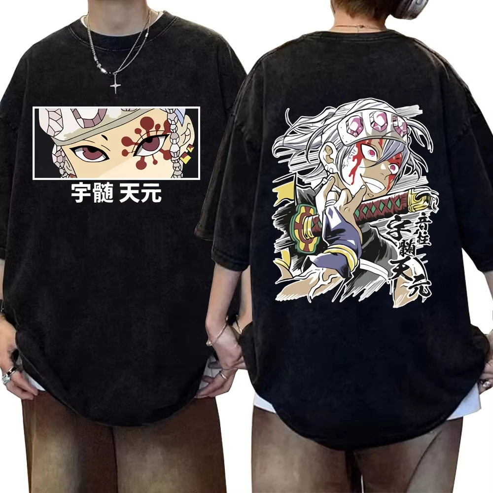 Washed Vintage Anime Demon Killer Uzui Tengen Double Sided Printed T-Shirt Four Seasons Bottom Shirt Cotton Couple Streetwear
Washed Vintage Anime Demon Killer Uzui Tengen Double Sided Printed T-Shirt Four Seasons Bottom Shirt Cotton Couple Streetwear
