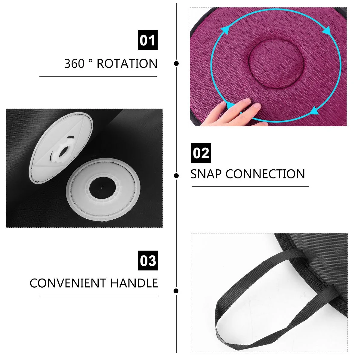 360 Degree Rotating Seat Cushion Car Seat Pad Breathable Durable Comfortable Fabric Portable Swivel Pad for Car Office Elderly
360 Degree Rotating Seat Cushion Car Seat Pad Breathable Durable Comfortable Fabric Portable Swivel Pad for Car Office Elderly