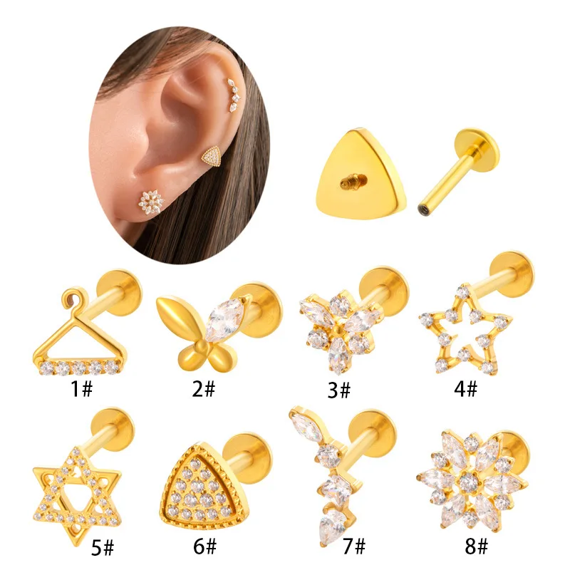 1PC ASTM F136 G23 Titanium Flower Zircon Earrings Stud Internal Thread Labret Lip Studs Tragus Cartilage Helix Piercing Jewelry
1PC ASTM F136 G23 Titanium Flower Zircon Earrings Stud Internal Thread Labret Lip Studs Tragus Cartilage Helix Piercing Jewelry