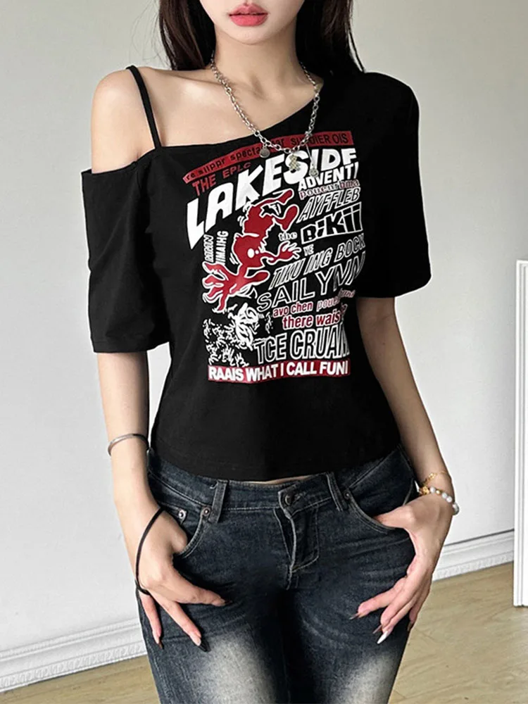 Gothic Tee Y2k Letter Print Off Shoulder Punk T-shirts Women Harajuku Summer Streetwear Grunge T Shirt Aesthetic Sexy Crop Tops
Gothic Tee Y2k Letter Print Off Shoulder Punk T-shirts Women Harajuku Summer Streetwear Grunge T Shirt Aesthetic Sexy Crop Tops