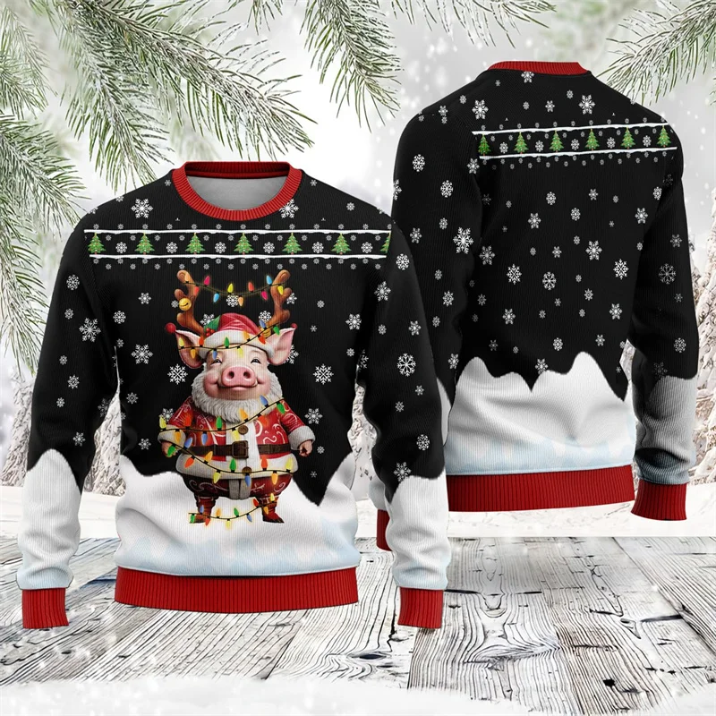3D Printed Cute Piggy Sweatshirt For Men Funny Pig Farm Christmas Pattern Hoodies Casual Harajuku Loose Tops Round Neck Pullover
3D Printed Cute Piggy Sweatshirt For Men Funny Pig Farm Christmas Pattern Hoodies Casual Harajuku Loose Tops Round Neck Pullover