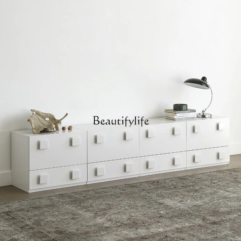 Modern simple living room solid wood cream TV cabinet Nordic floor-to-ceiling storage Carmen locker
Modern simple living room solid wood cream TV cabinet Nordic floor-to-ceiling storage Carmen locker