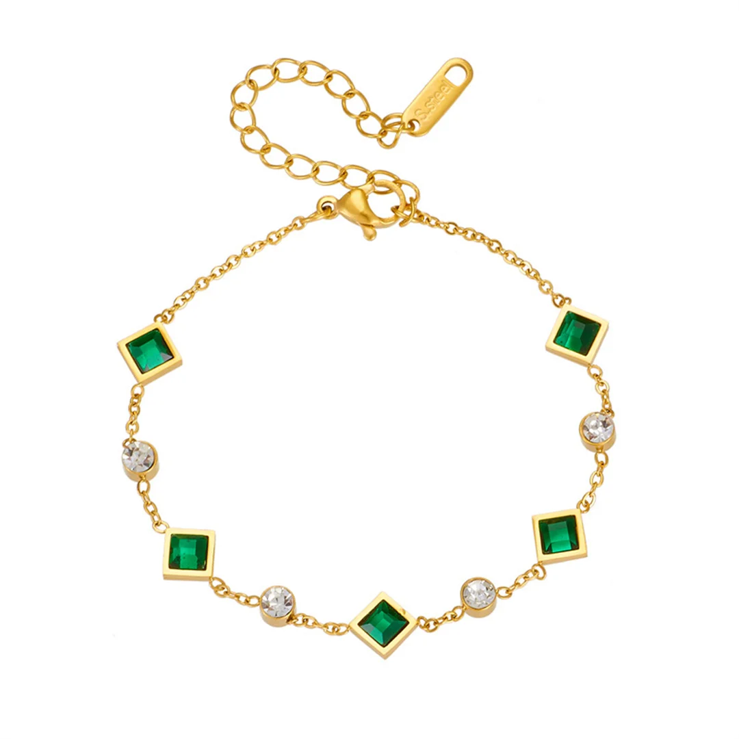 Punk Fashion Zirconia Geometry Charm Bracelet Female Gold Color Stainless Steel Hand Chain Link Bracelet for Woman Jewelry Gift
Punk Fashion Zirconia Geometry Charm Bracelet Female Gold Color Stainless Steel Hand Chain Link Bracelet for Woman Jewelry Gift