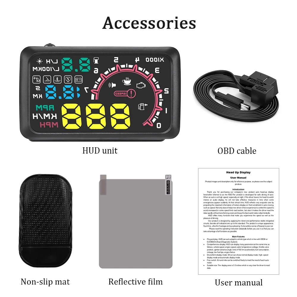 B07A-Multi-Function Car 5.5 Inch Hud Head Up Display Speeding Fuel Warning Windshield Projector System With Obd2 
B07A-Multi-Function Car 5.5 Inch Hud Head Up Display Speeding Fuel Warning Windshield Projector System With Obd2