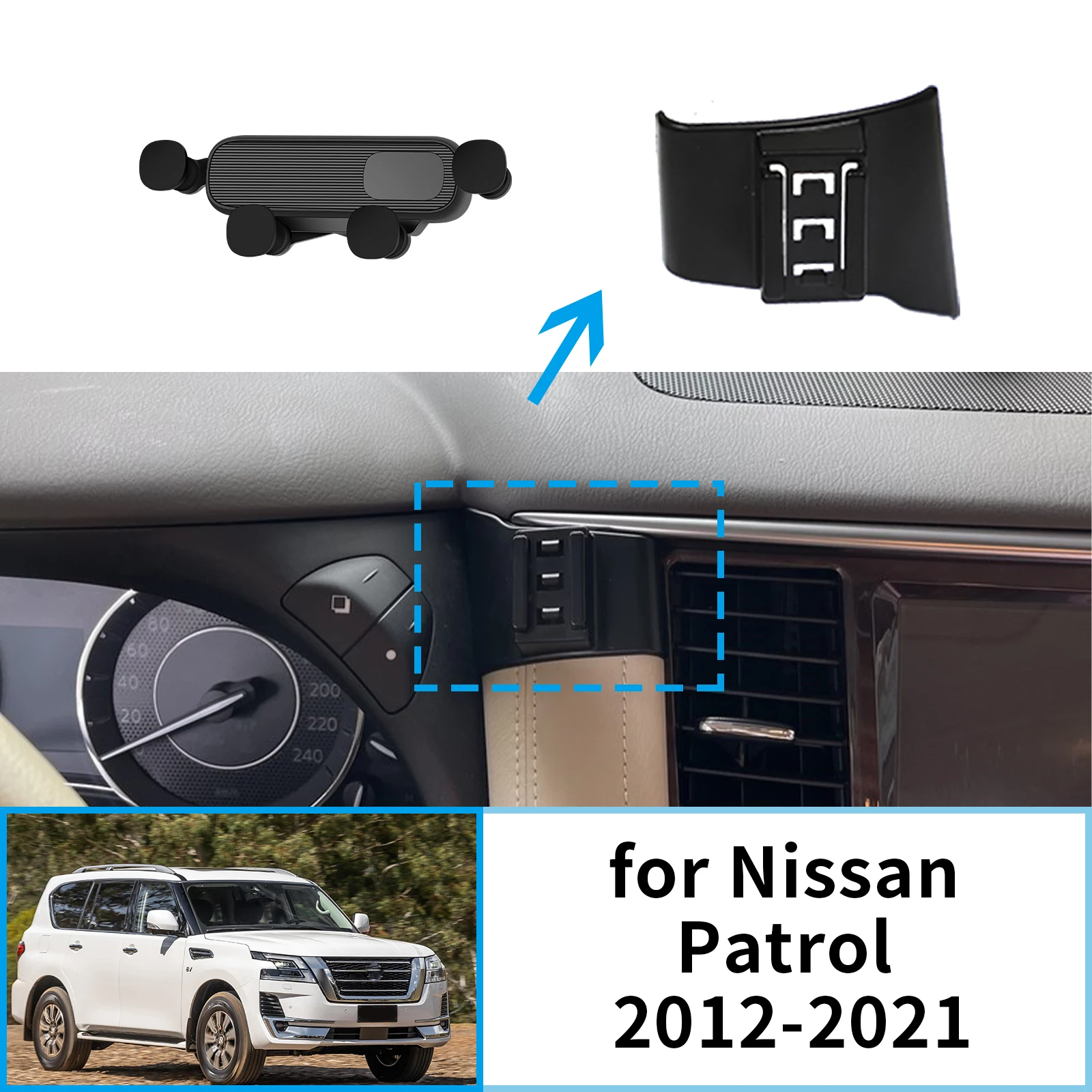 for Nissan Patrol Y62 2012-2015 2016-2018 2019 2020 2021 Car Mobile Phone Holder GPS Bracket Navigation Stand Auto Accessories
for Nissan Patrol Y62 2012-2015 2016-2018 2019 2020 2021 Car Mobile Phone Holder GPS Bracket Navigation Stand Auto Accessories