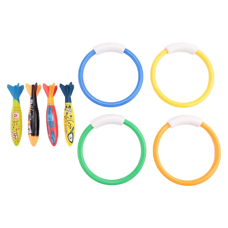 8 Pcs Underwater Swimming Pool Diving Rings, Diving Throw Torpedo Bandits Toys For Kids Gift Set. Training Dive Toys For Learnin
8 Pcs Underwater Swimming Pool Diving Rings, Diving Throw Torpedo Bandits Toys For Kids Gift Set. Training Dive Toys For Learnin