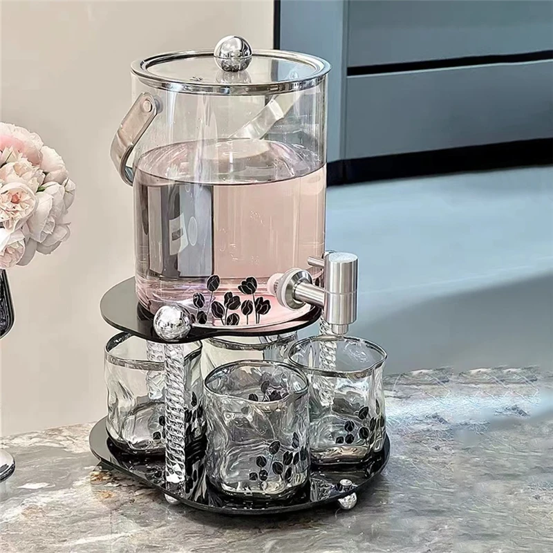 Glass Cold Kettle Stainless Steel Faucet Large Capacity Water Jug Cup Kettle Retro Tulip Outdoor Party Picnic Juice Dispenser
Glass Cold Kettle Stainless Steel Faucet Large Capacity Water Jug Cup Kettle Retro Tulip Outdoor Party Picnic Juice Dispenser