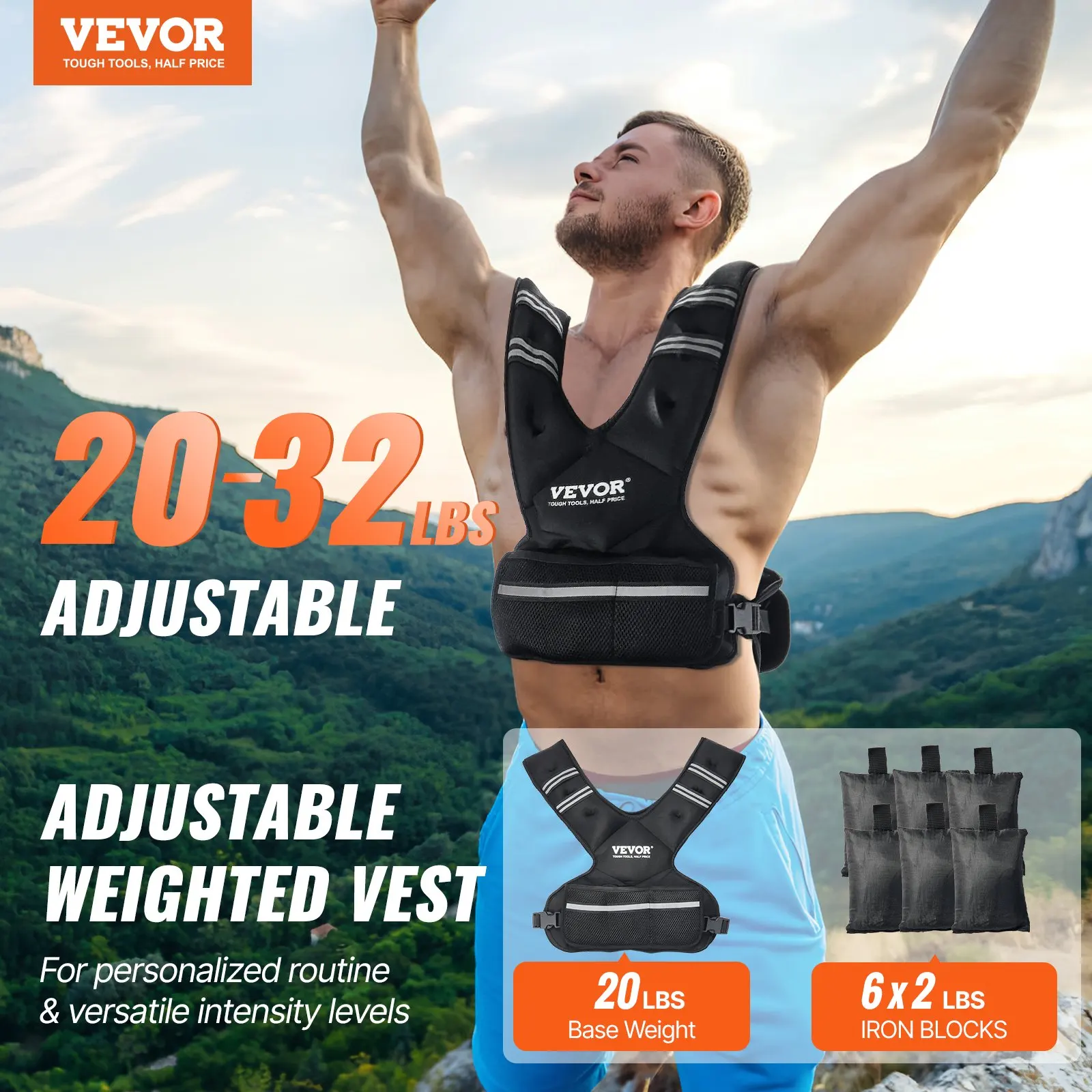 Adjustable Weighted Vest, 20-32lb Weight Vest With 6 Ironsand Weights And Reflective Stripe, Body Weight Vest Exercise Set For
Adjustable Weighted Vest, 20-32lb Weight Vest With 6 Ironsand Weights And Reflective Stripe, Body Weight Vest Exercise Set For