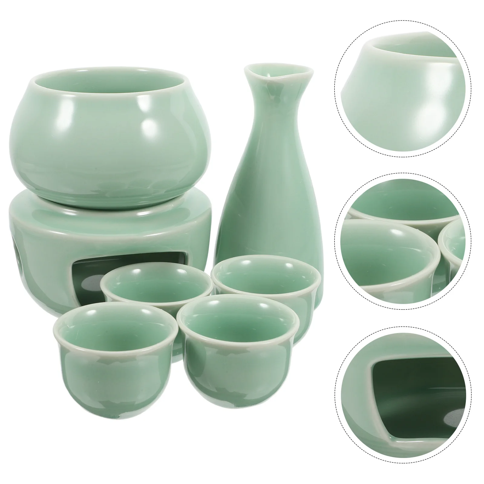 1Set Porcelain Sake Set with Warmer Vintage Ceramic Wine Warm Set Smooth Easy Clean Cups for Tea Or Sake Serving
1Set Porcelain Sake Set with Warmer Vintage Ceramic Wine Warm Set Smooth Easy Clean Cups for Tea Or Sake Serving