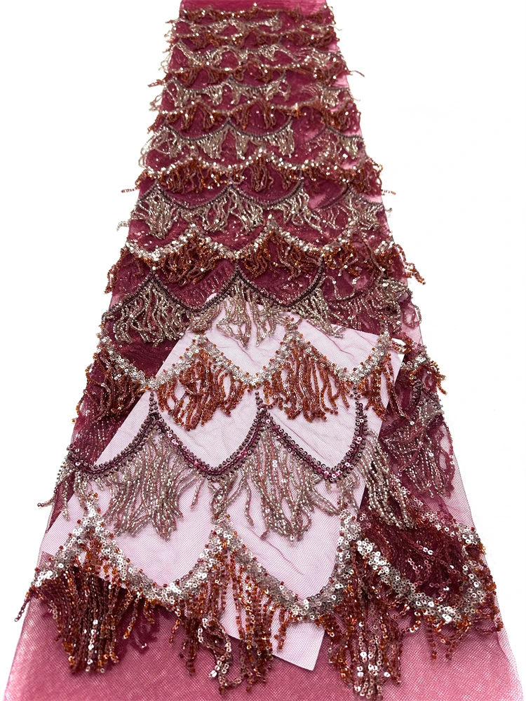 Latest 3D Tassel Sequined Lace African Lace Fabric 2026 High Quality Net Nigerian Lace Fabrics 5 Yards for Women Party Dresses
Latest 3D Tassel Sequined Lace African Lace Fabric 2026 High Quality Net Nigerian Lace Fabrics 5 Yards for Women Party Dresses