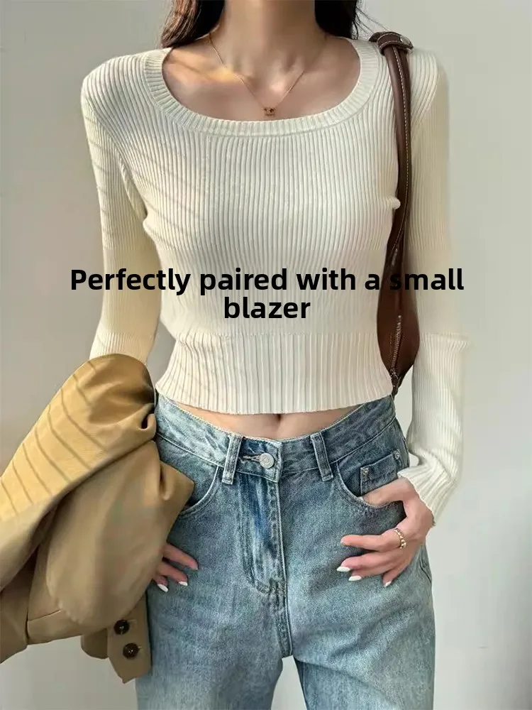 Elegant Square Collar Knitted Sweater Women's Early Spring Suit Inner Wear Slim Fit Short Versatile Base Shirt Top Autumn Winter
Elegant Square Collar Knitted Sweater Women's Early Spring Suit Inner Wear Slim Fit Short Versatile Base Shirt Top Autumn Winter